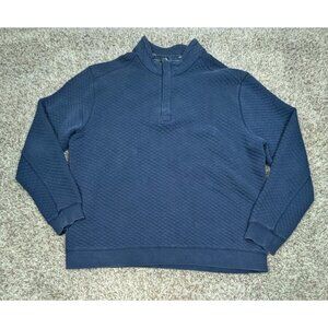 Tommy Bahama Sweatshirt Mens 2XL XXL Blue 1/4 Quarter Zip Cotton Polyester